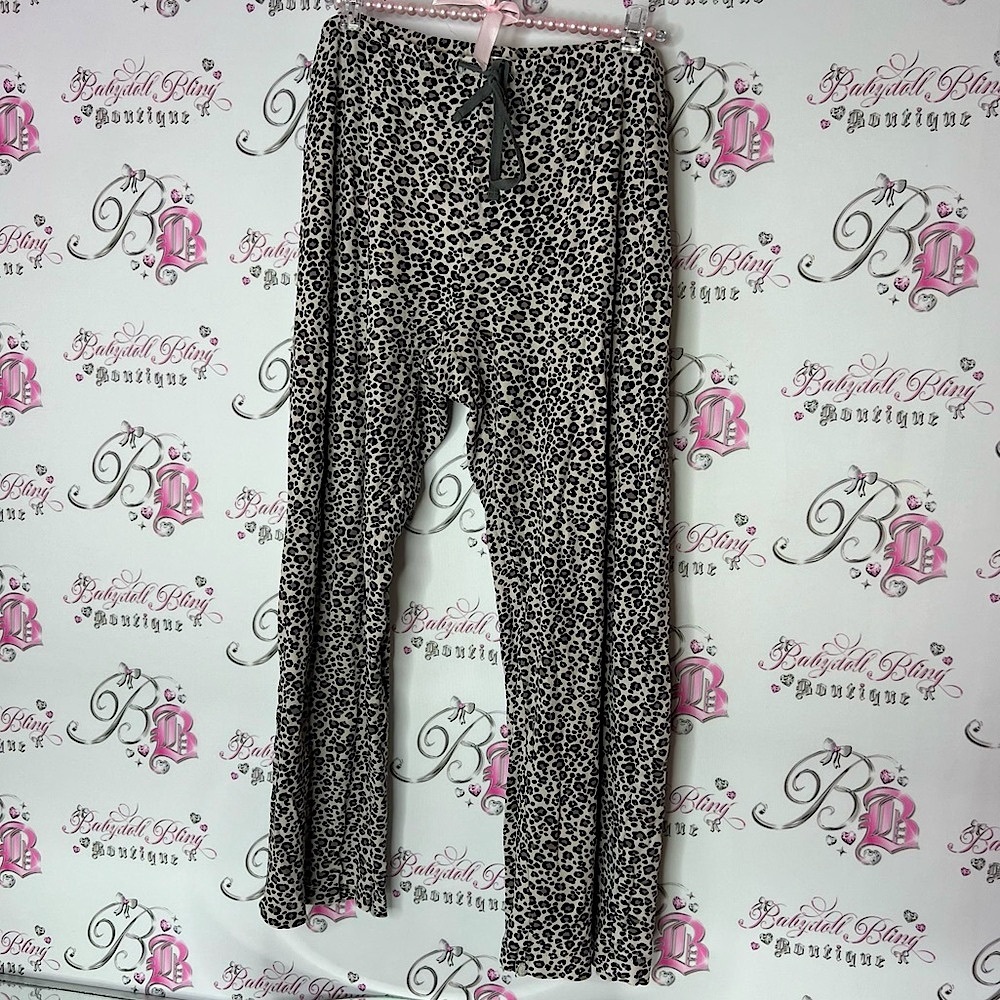 Carole Hochman Animal Print Lounge Pants cheetah leopard print pj bottoms flare